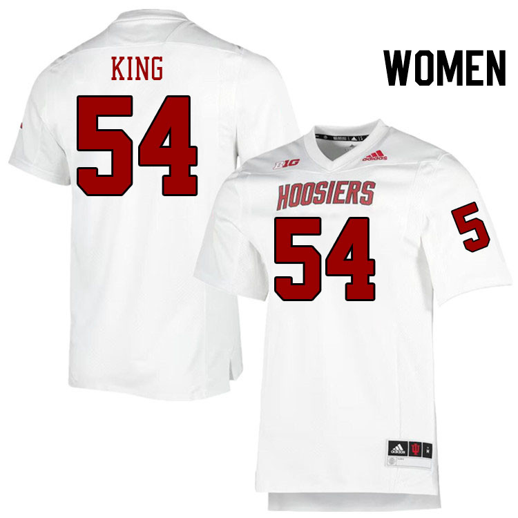 Women #54 Caleb King Indiana Hoosiers College Football Jerseys Stitched-Retro White